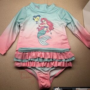 Disney Ariel Kids Rashguard - Pink and Mint